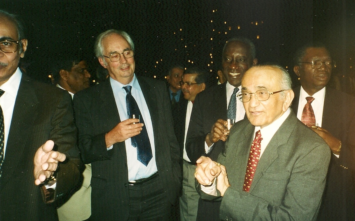 Second Meeting, Bangalore 2001: From left: Jeremy Pope, Chief Justice Samatta, Justice Bhagwati, Justice Langa