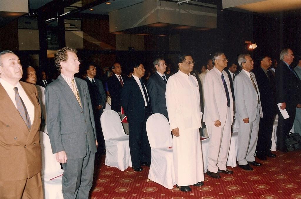 Third Meeting, Colombo 2003: A section of the invitees, including the Minister of Foreign Affairs of Sri Lanka (centre) and other Ministers, Judges of the Supreme Court and Ambassadors