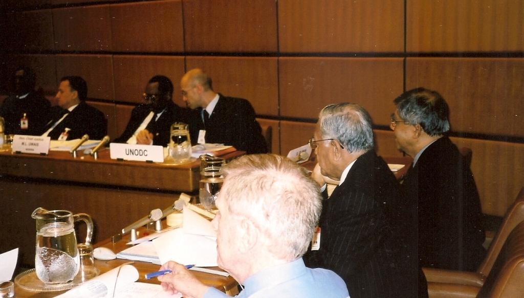 Fourth Meeting, Vienna 2005: From left: Deputy Chief Justice Sherif, Chief Justice Uwais, and Dr Oliver Stolpe (UNODC)